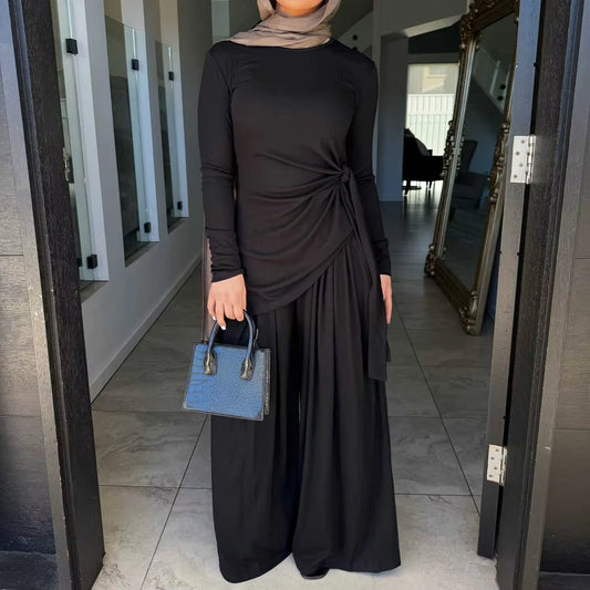 Amar Asymmetric Tunic & Wide-Leg Pants Set