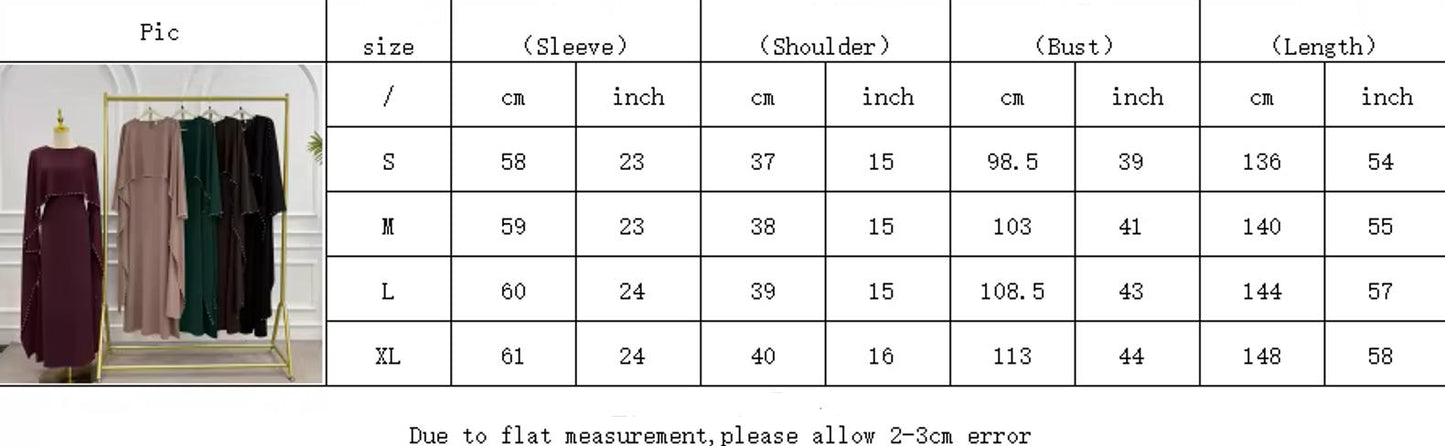 Luxury Pearl Embellished Cape Abaya – Elegant Eid Edition