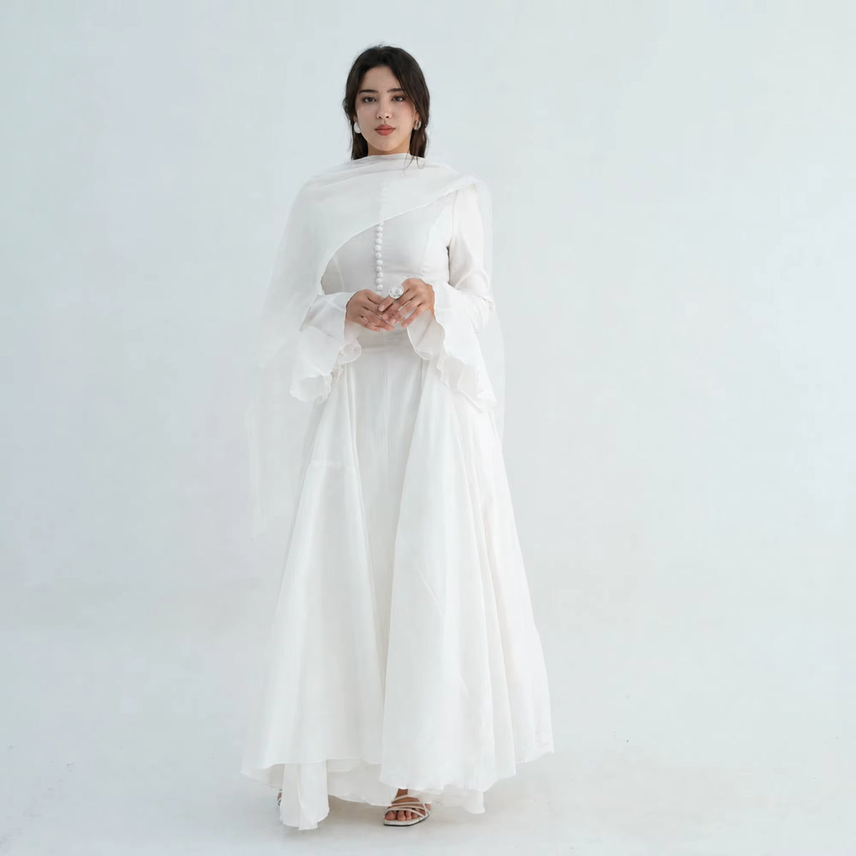 Amina Flare Cuff Maxi Abaya Dress