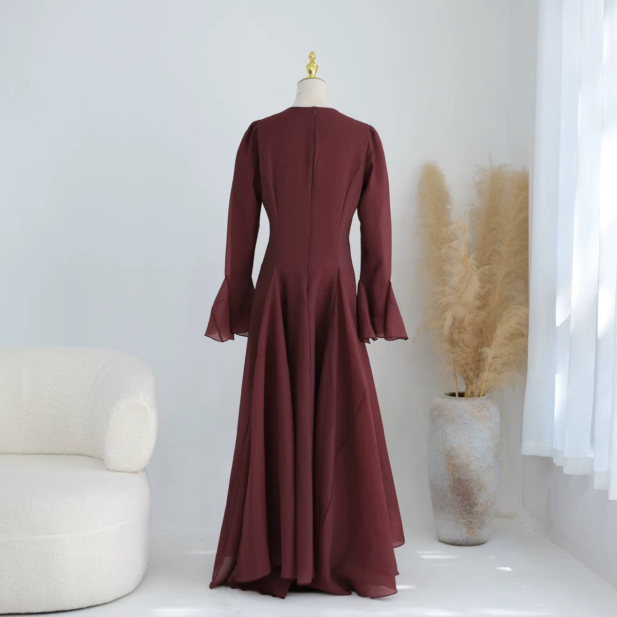 Amina Flare Cuff Maxi Abaya Dress