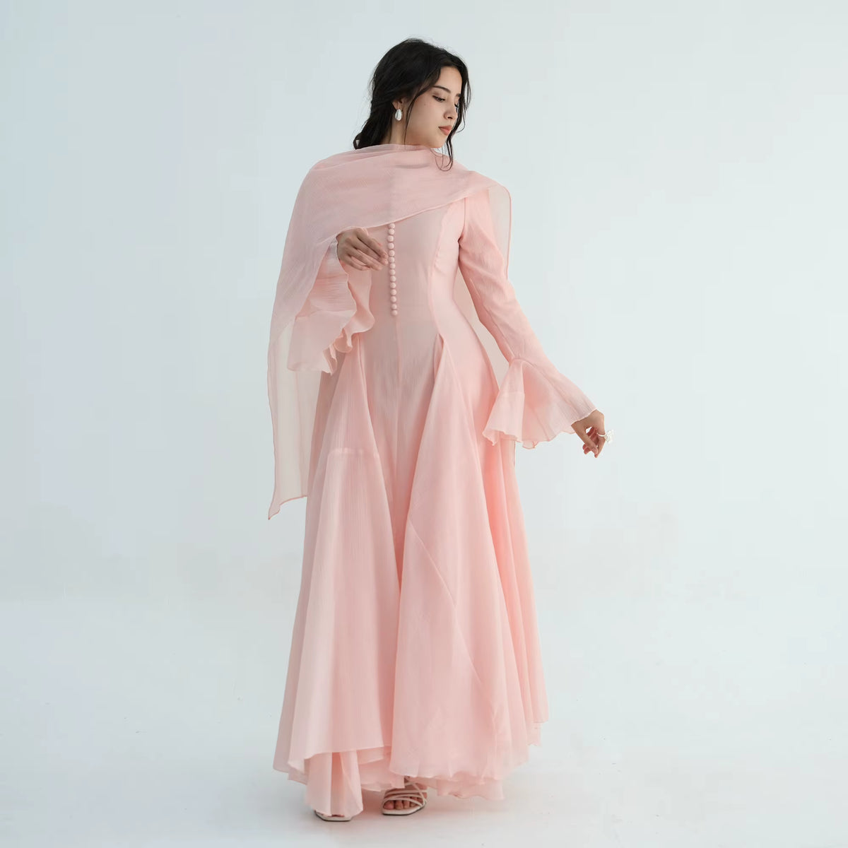 Amina Flare Cuff Maxi Abaya Dress
