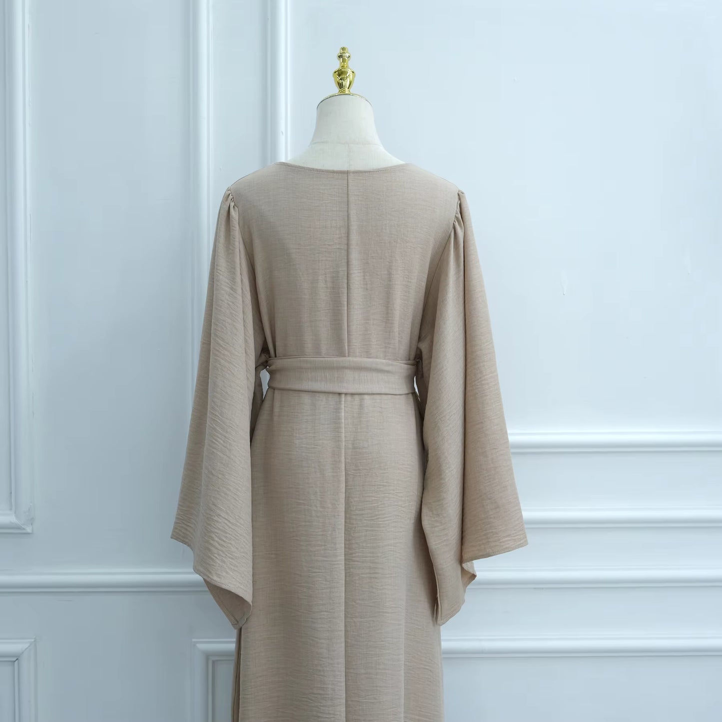 Summer Modest Abaya for Women – Removable Belt Islamic Maxi Dress