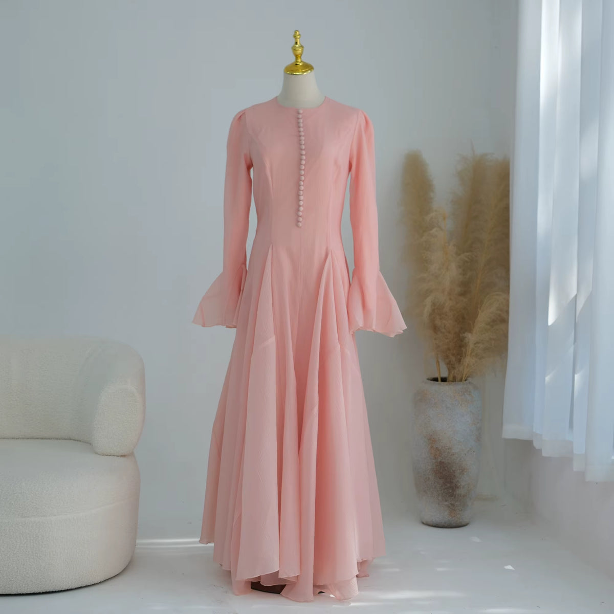 Amina Flare Cuff Maxi Abaya Dress