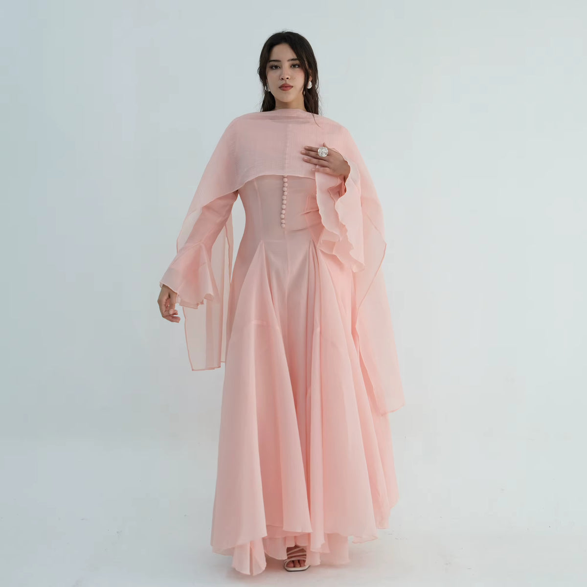 Amina Flare Cuff Maxi Abaya Dress