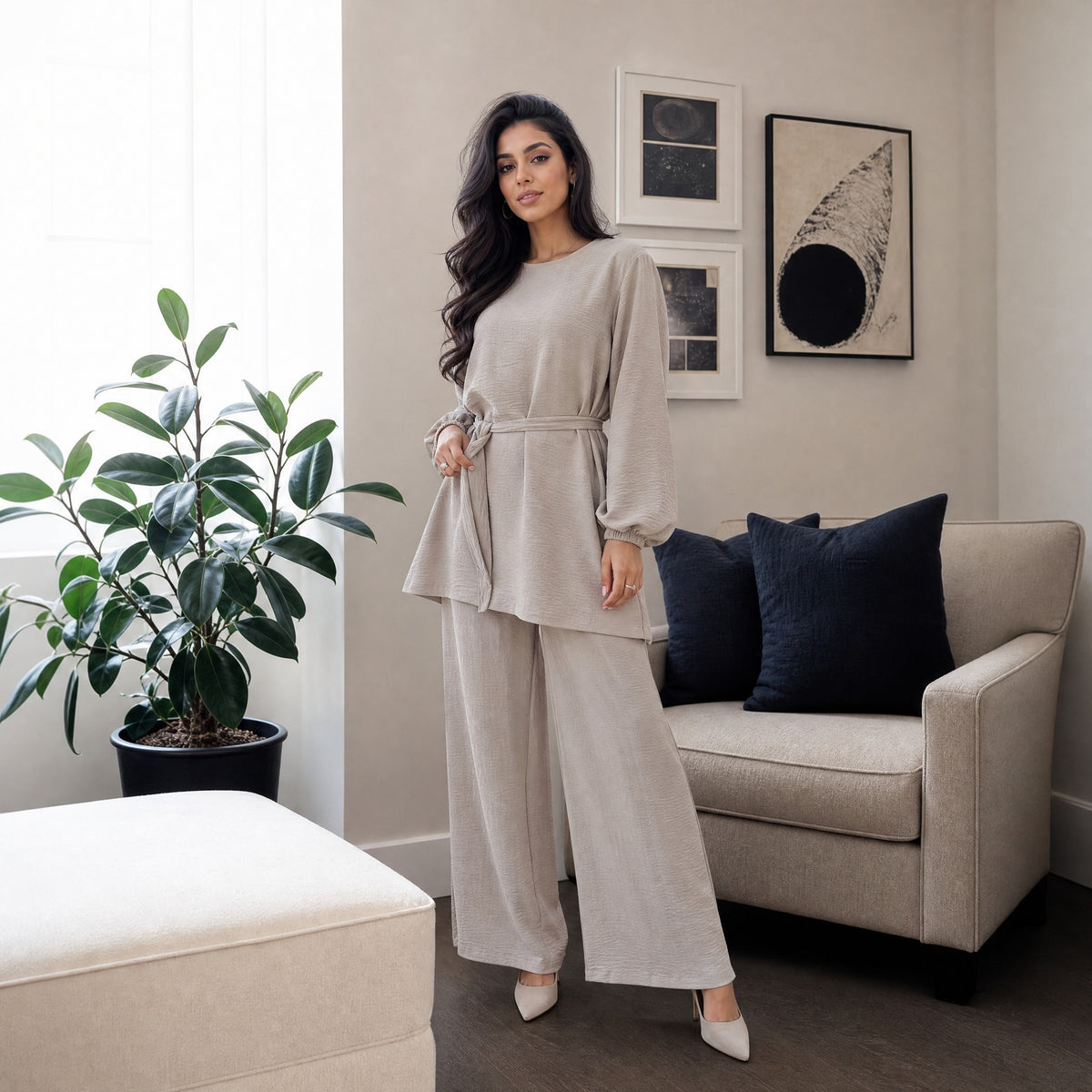 Amara Puff Sleeve Two-Piece Set