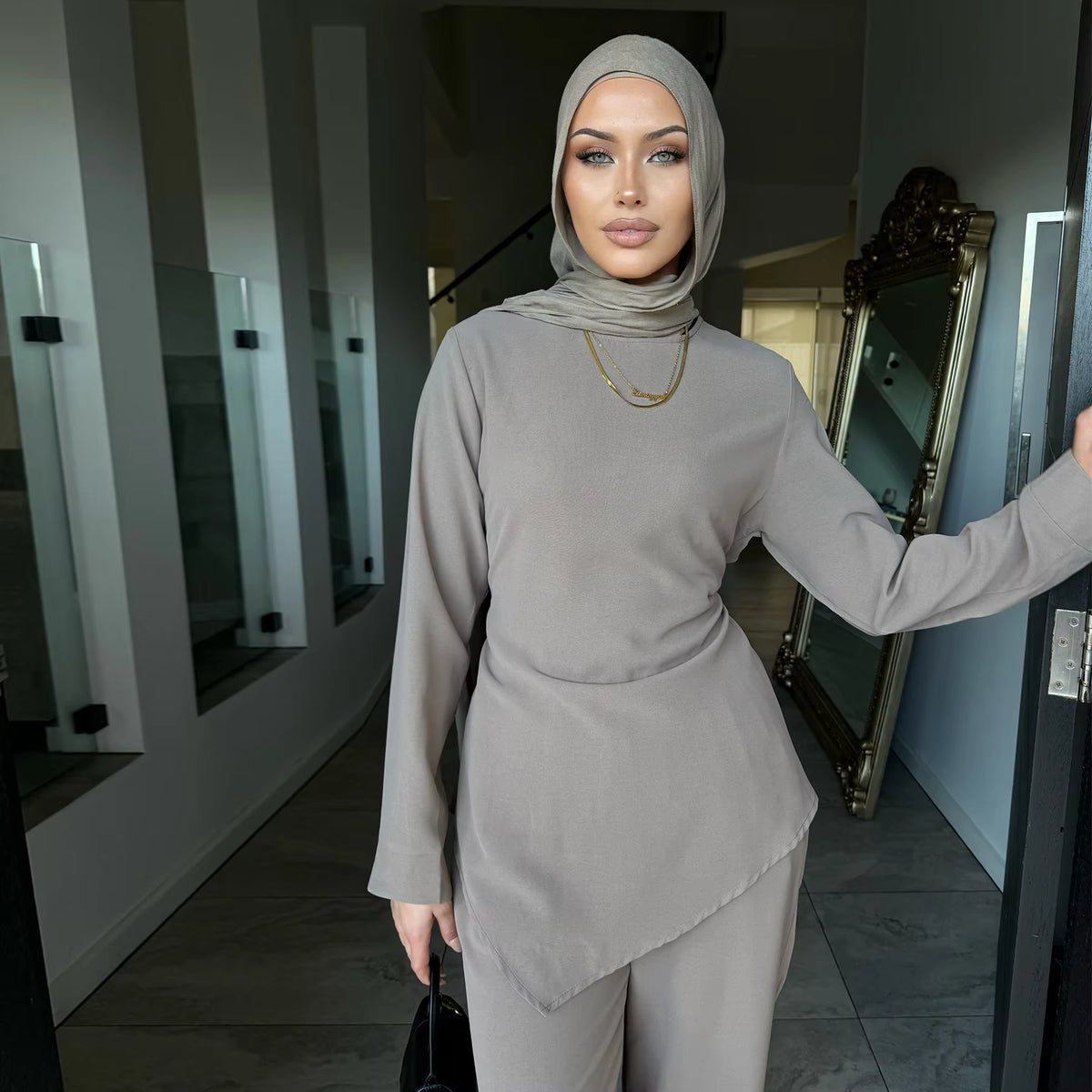 2026 Modest 2 Piece Abaya Set Daily Wear– Top & Pants