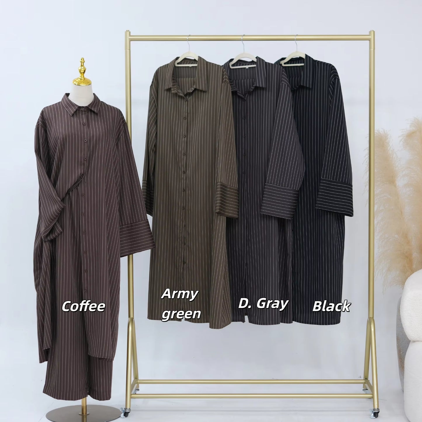 Stripe Lapel Modest Co-Ord Set