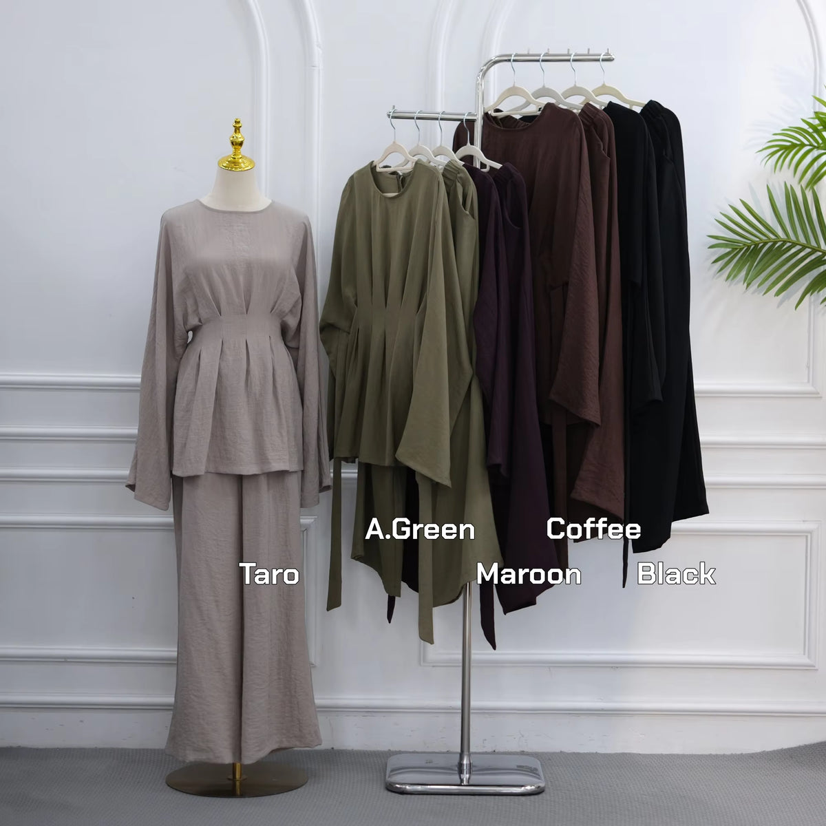 Viscose Shirt & Wide-Leg Pants Set