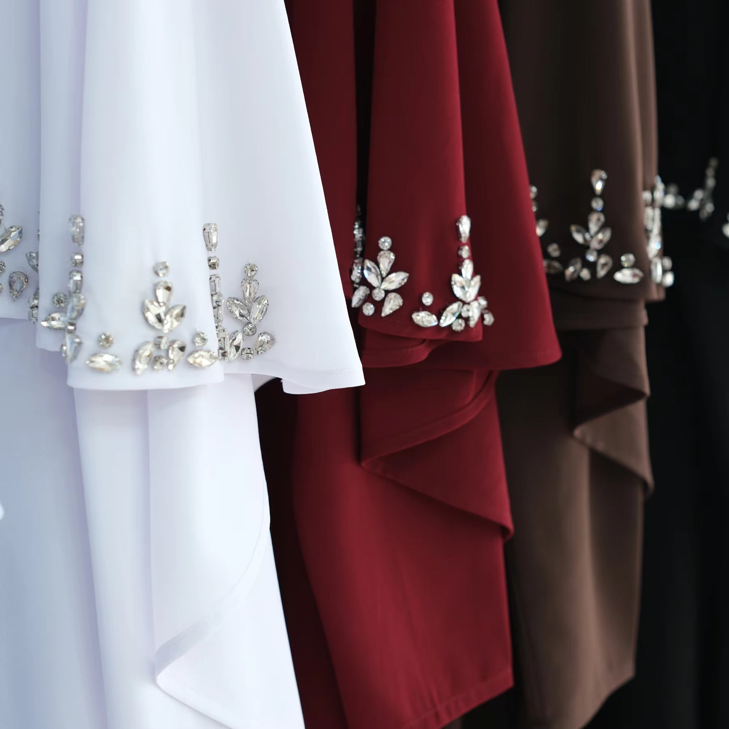 2026 Handmade Beaded Detachable Cape Abaya