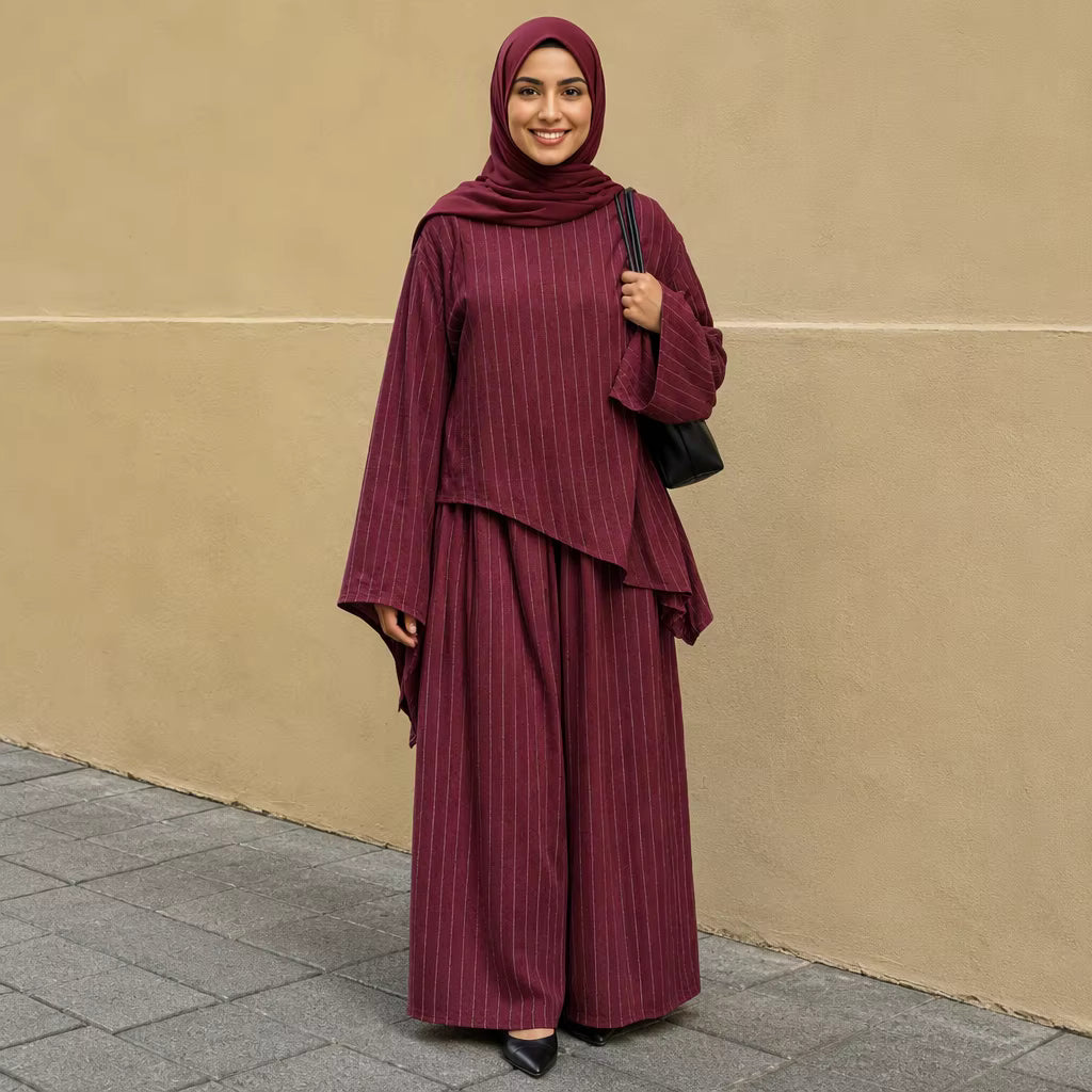 Hana Striped Linen-Blend Two-Piece Set