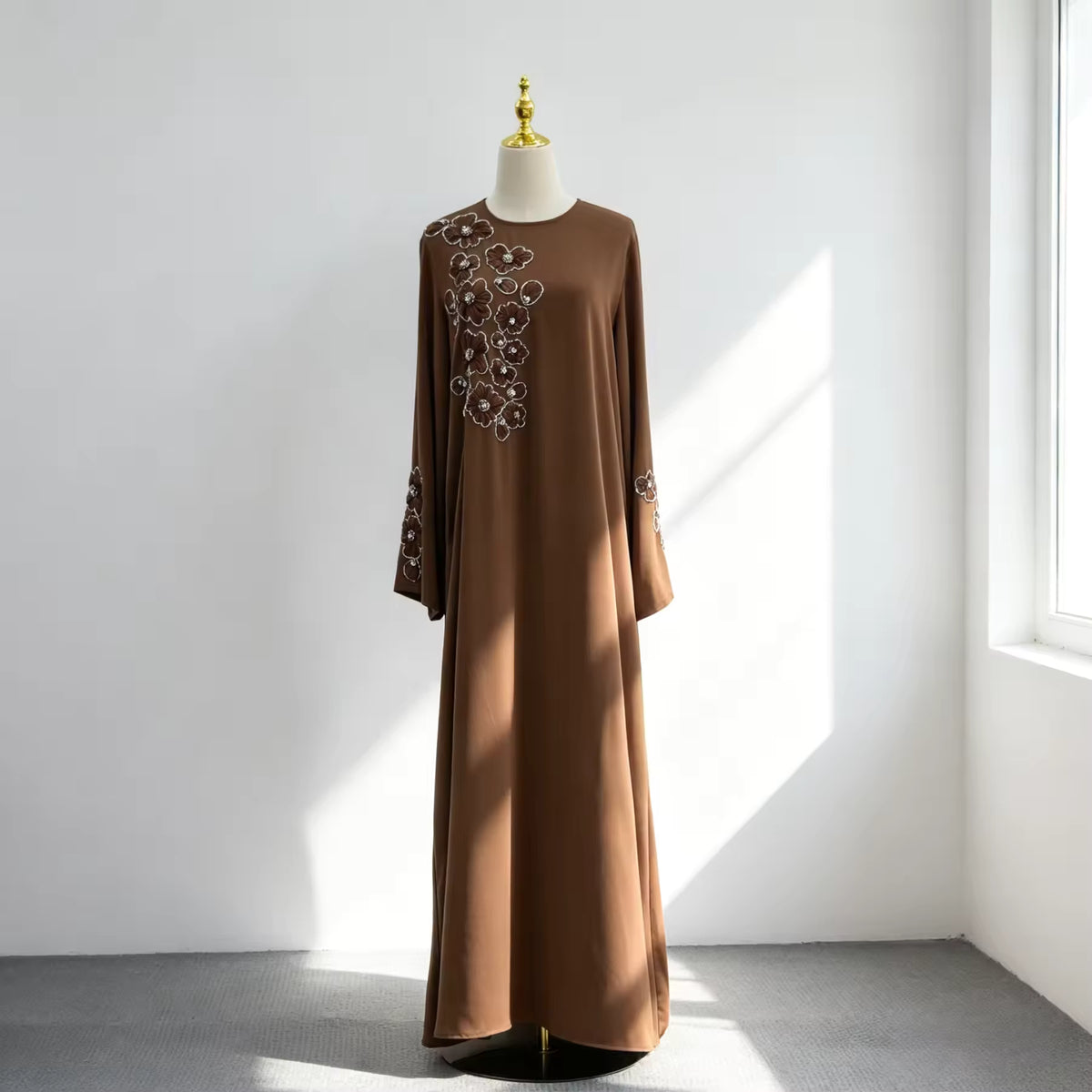 Amara Luxury Floral Beaded Applique Abaya