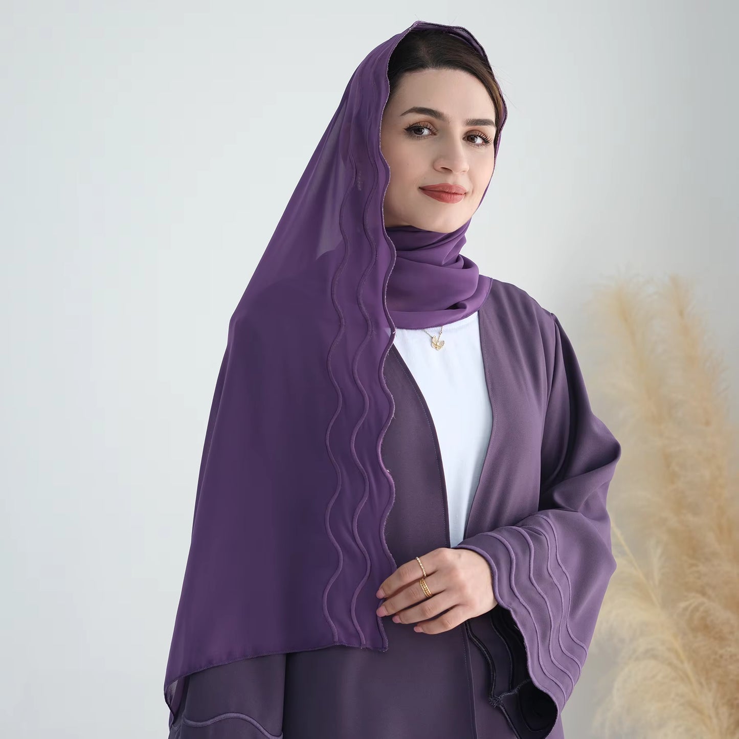 Front Open Abaya Set with Matching Hijab – Women’s Modest Wear