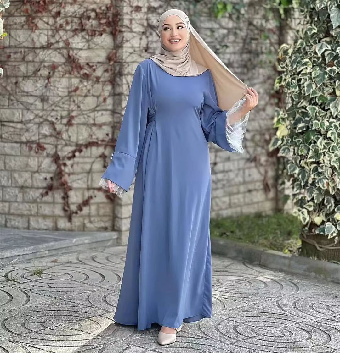 Side Tie Closed Abaya for Women – Solid Color Modest Muslim Dress