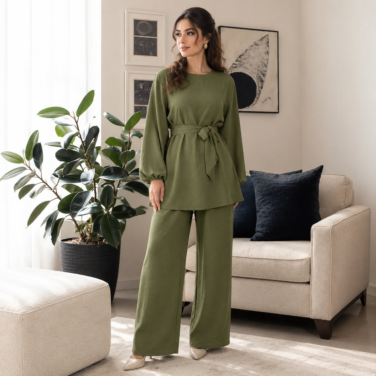 Amara Puff Sleeve Two-Piece Set