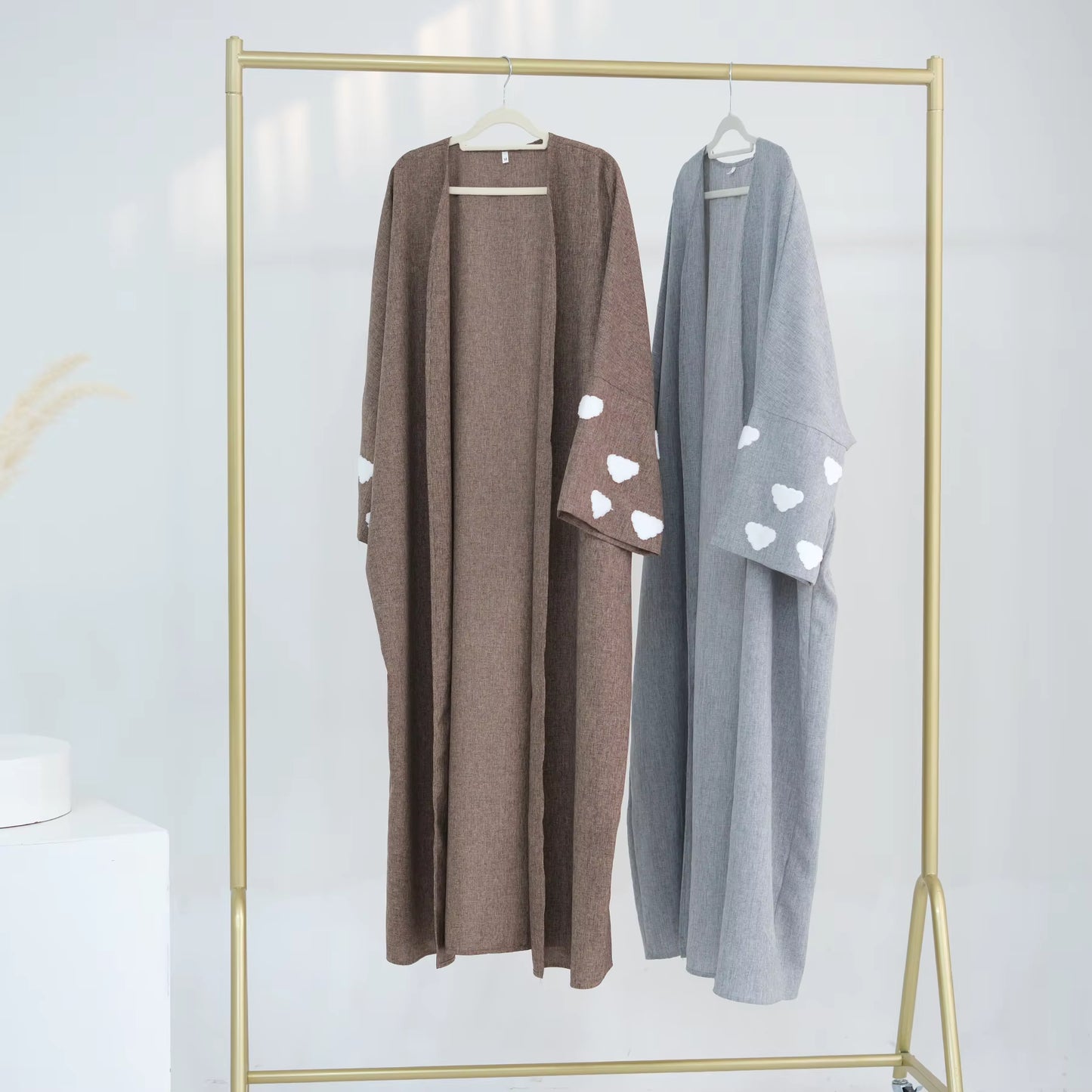 Linen Blend Open Abaya – Lightweight Modest Dress for Women