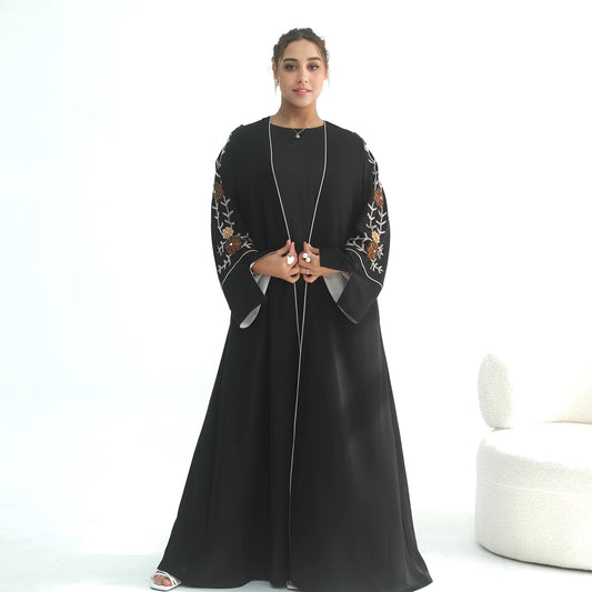 Open Front Abaya – Women Modest Dress | Beaded Detail