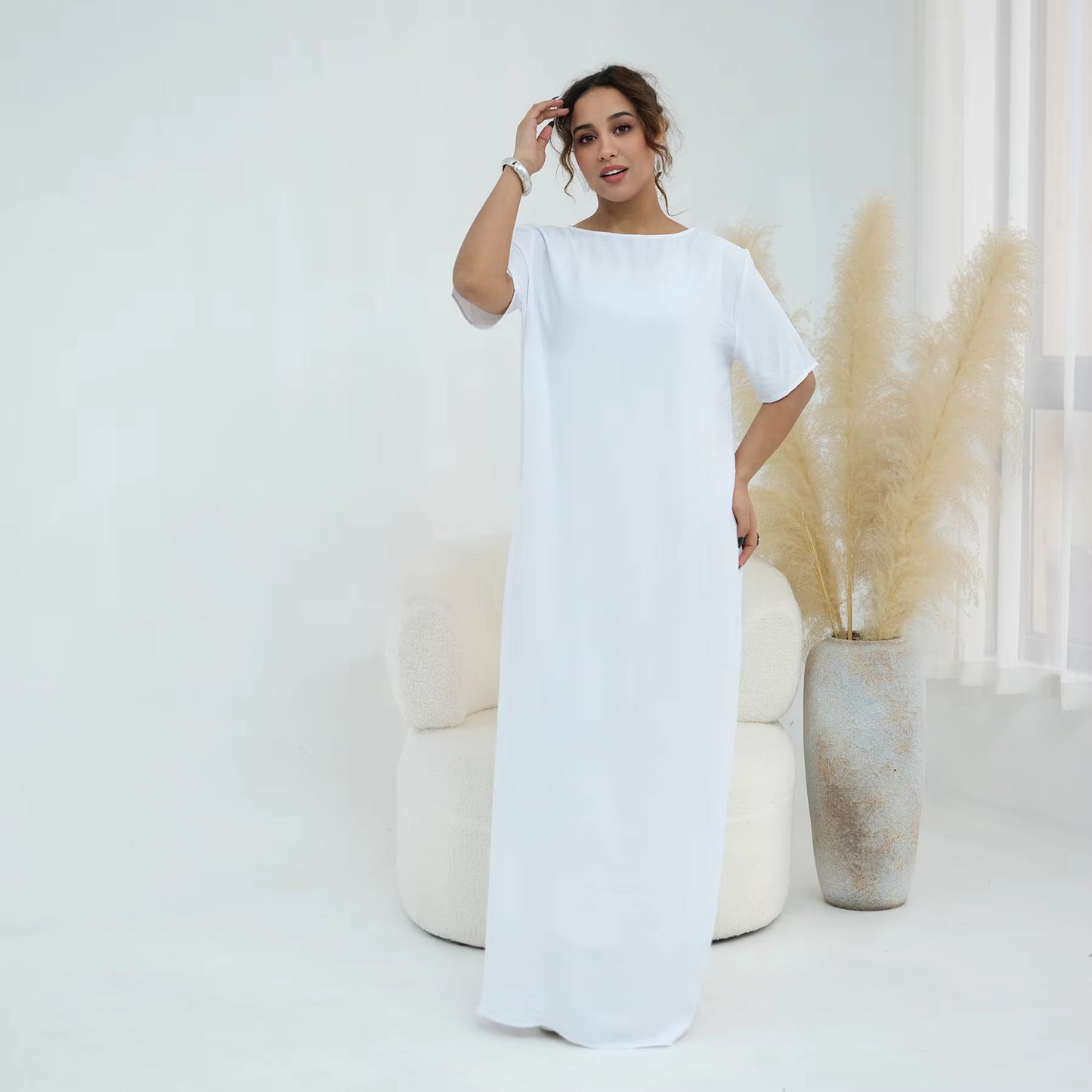 Solid Color Crepe Inner Slip Dress – Modest Layering Essential