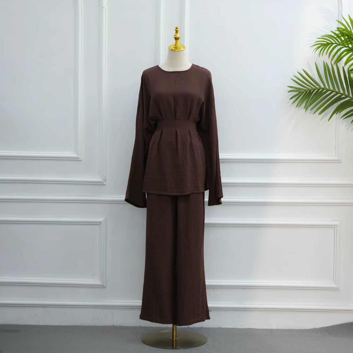Viscose Shirt & Wide-Leg Pants Set