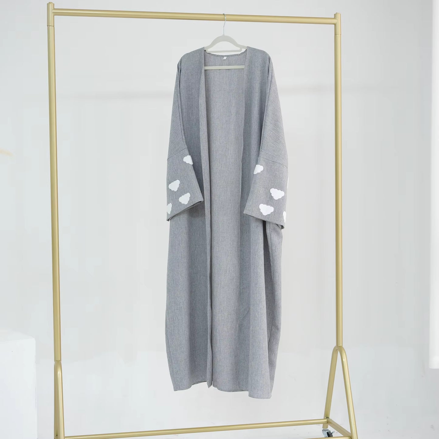 Linen Blend Open Abaya – Lightweight Modest Dress for Women