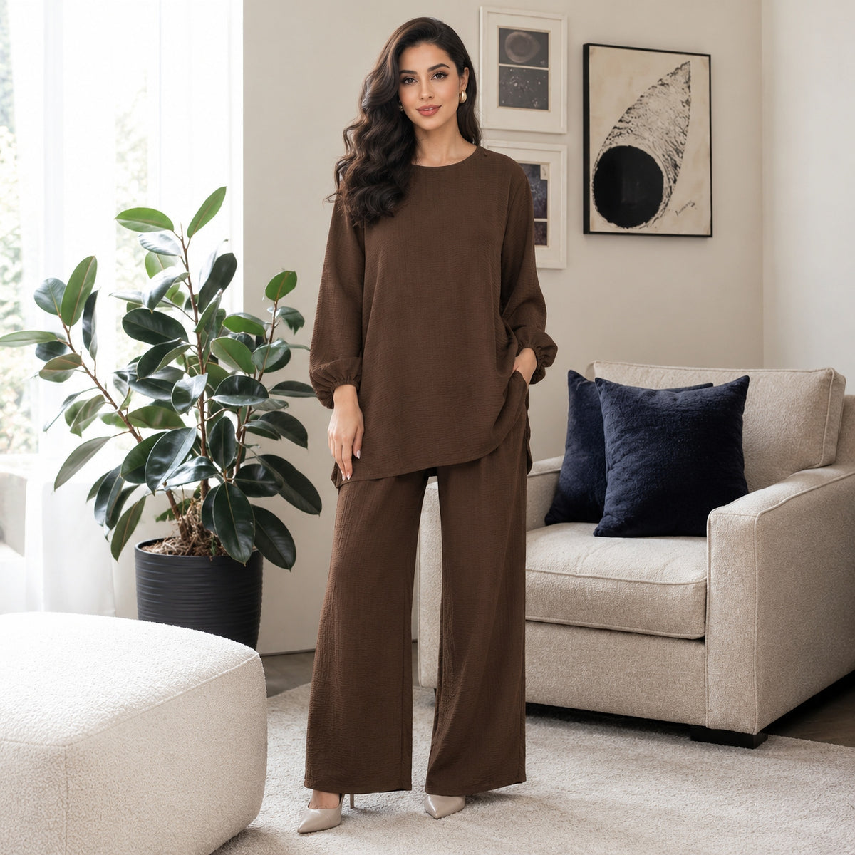 Amara Puff Sleeve Two-Piece Set