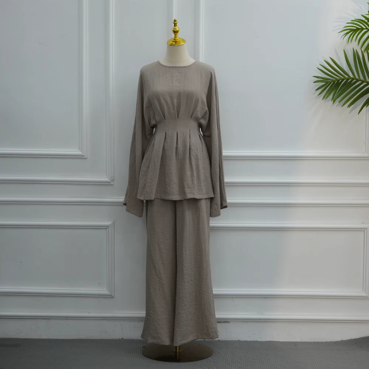 Viscose Shirt & Wide-Leg Pants Set
