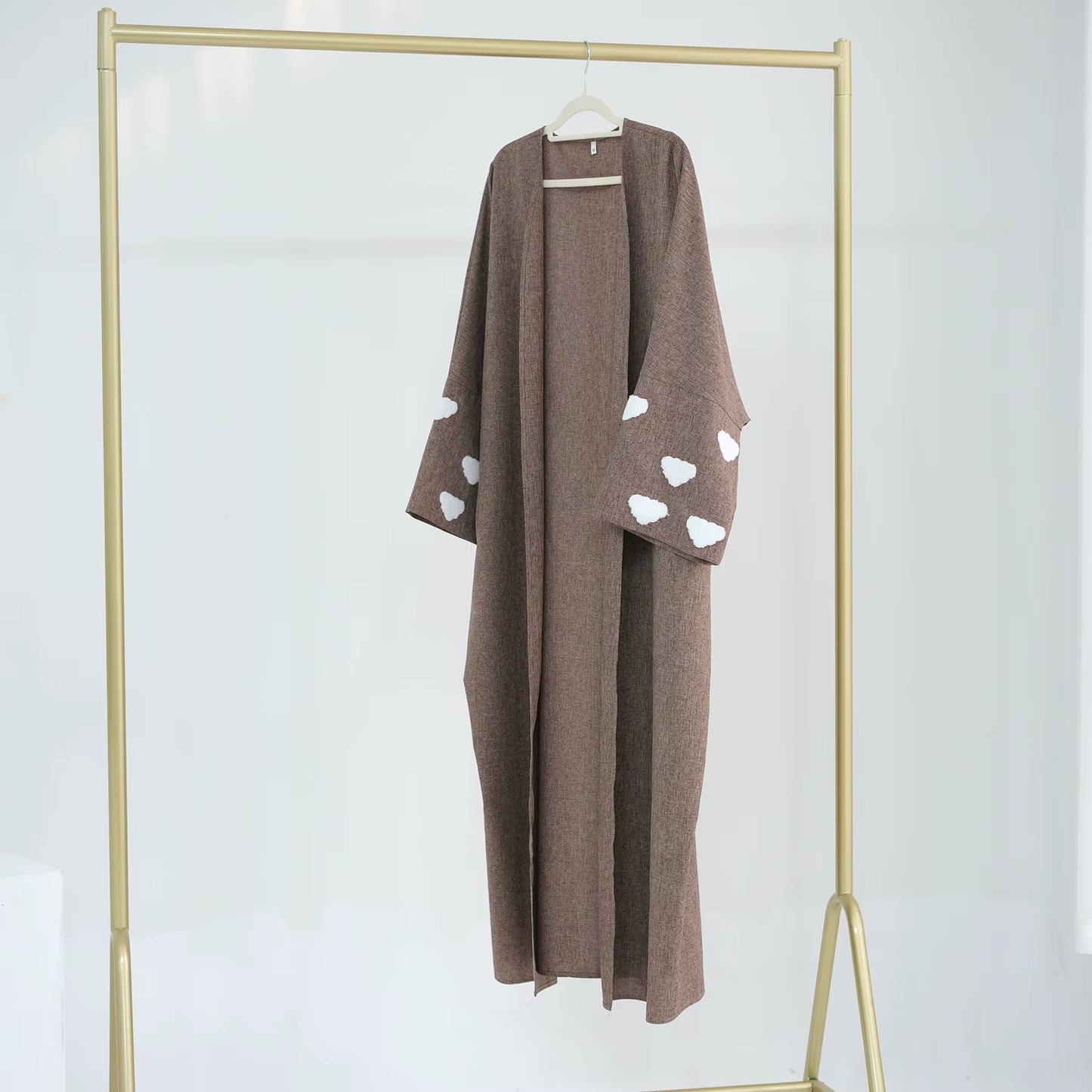 Linen Blend Open Abaya – Lightweight Modest Dress for Women