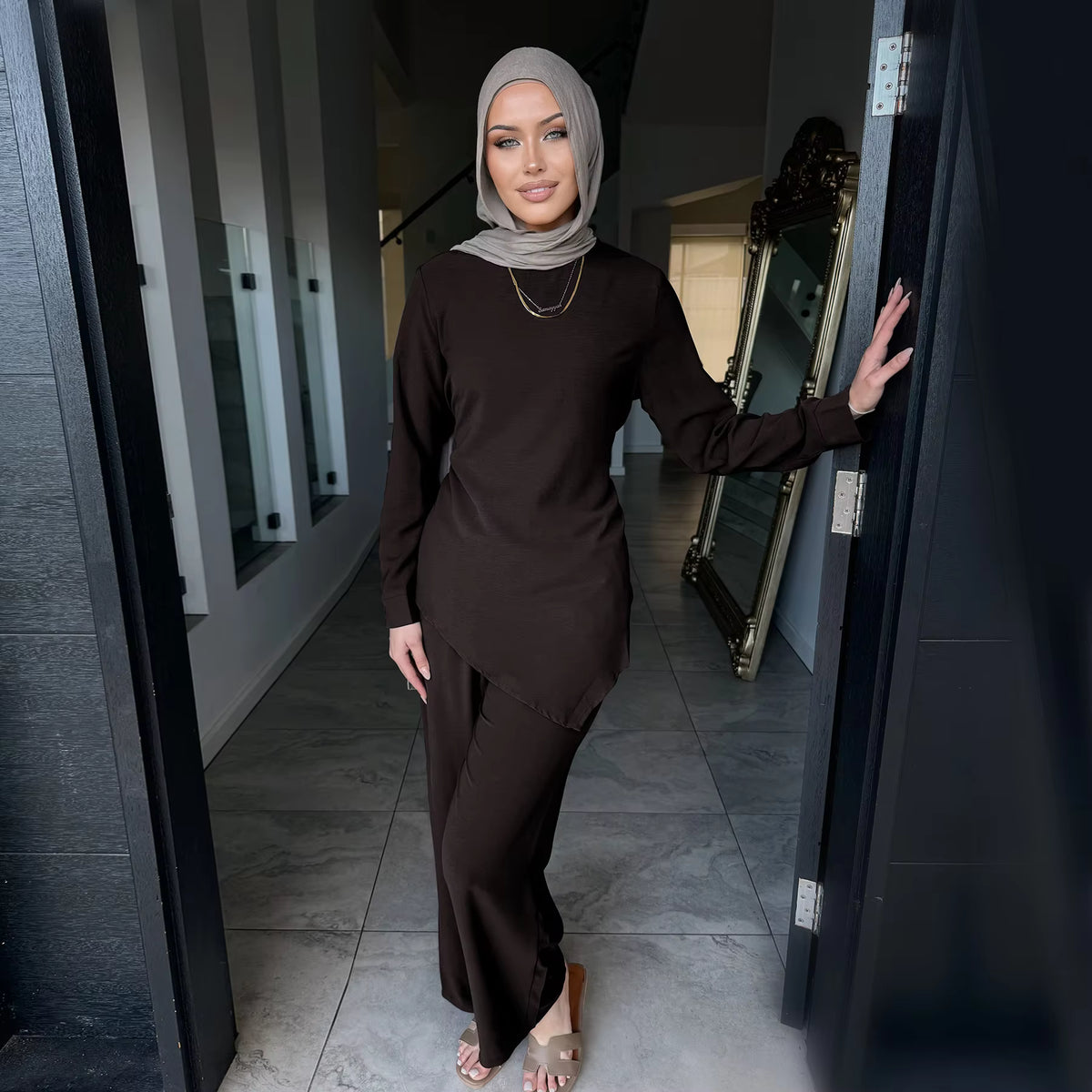 2026 Modest 2 Piece Abaya Set Daily Wear– Top & Pants