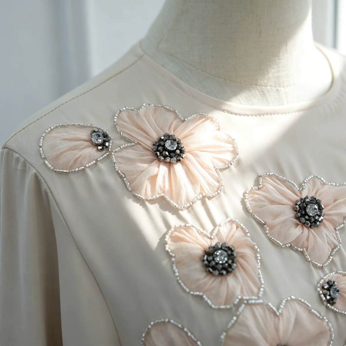 Amara Luxury Floral Beaded Applique Abaya