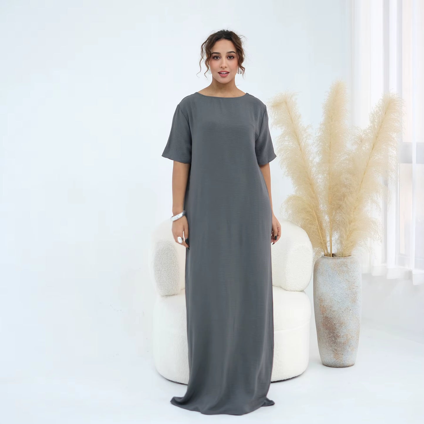 Solid Color Crepe Inner Slip Dress – Modest Layering Essential