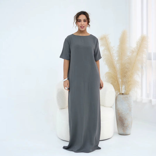 Solid Color Crepe Inner Slip Dress – Modest Layering Essential