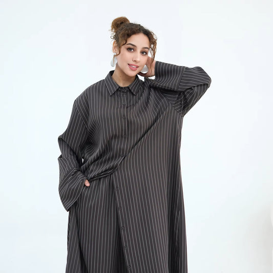 Stripe Lapel Modest Co-Ord Set