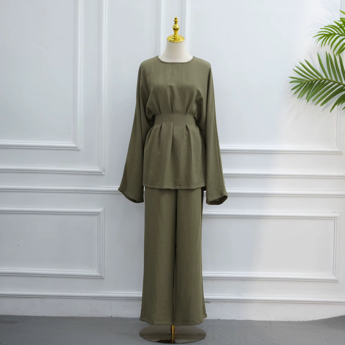 Viscose Shirt & Wide-Leg Pants Set