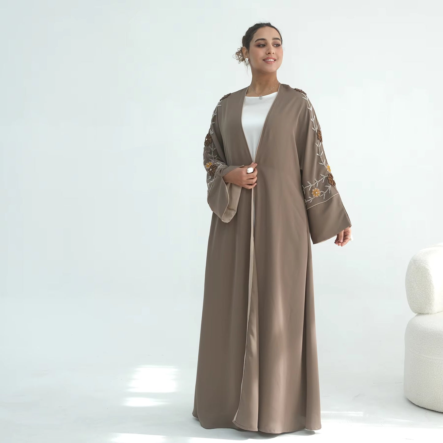 Open Front Abaya – Women Modest Dress | Beaded Detail
