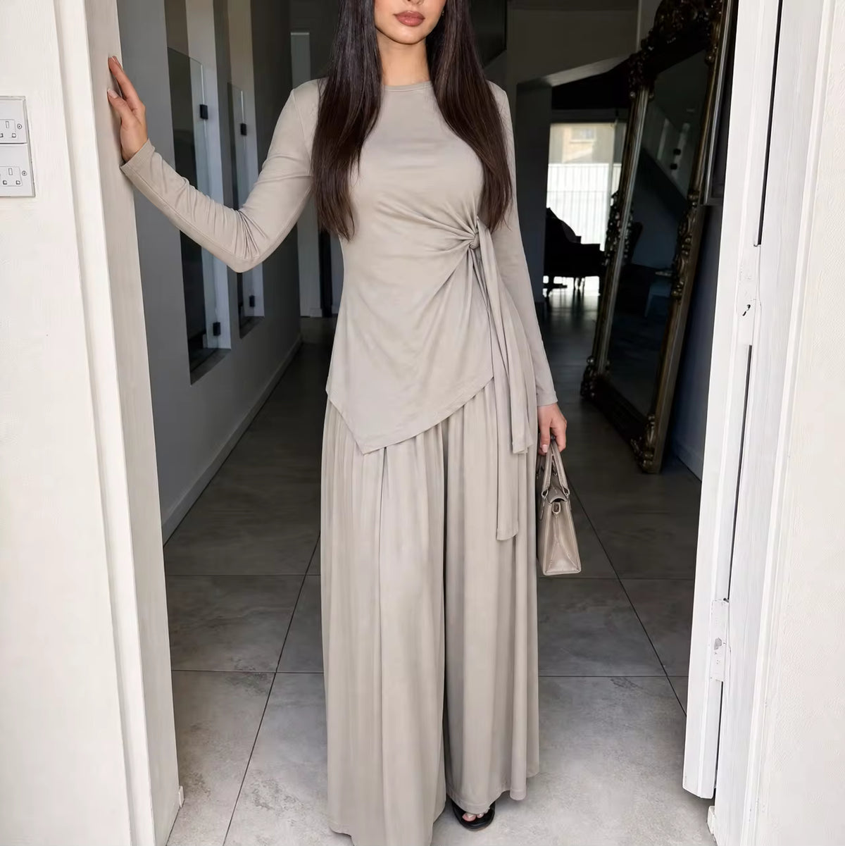 Amar Asymmetric Tunic & Wide-Leg Pants Set