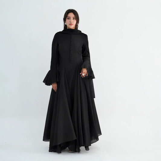 Amina Flare Cuff Maxi Abaya Dress