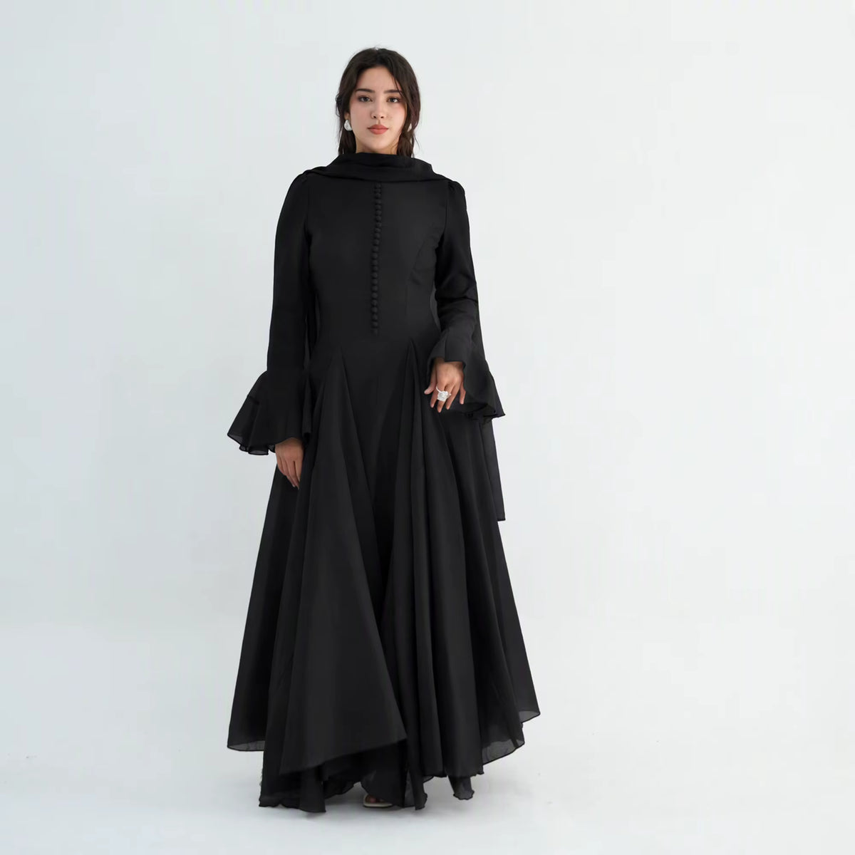 Amina Flare Cuff Maxi Abaya Dress