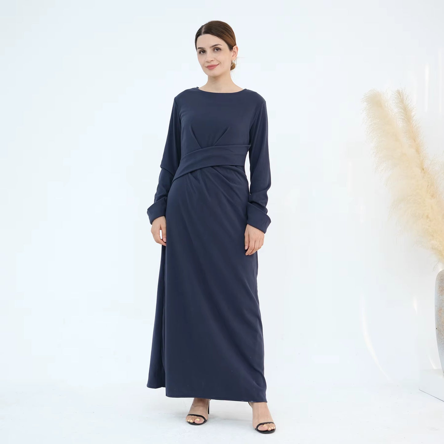 VELA Belted Velvet Abaya