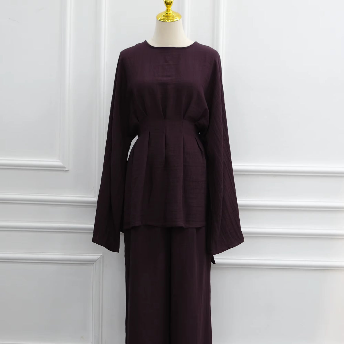 Viscose Shirt & Wide-Leg Pants Set