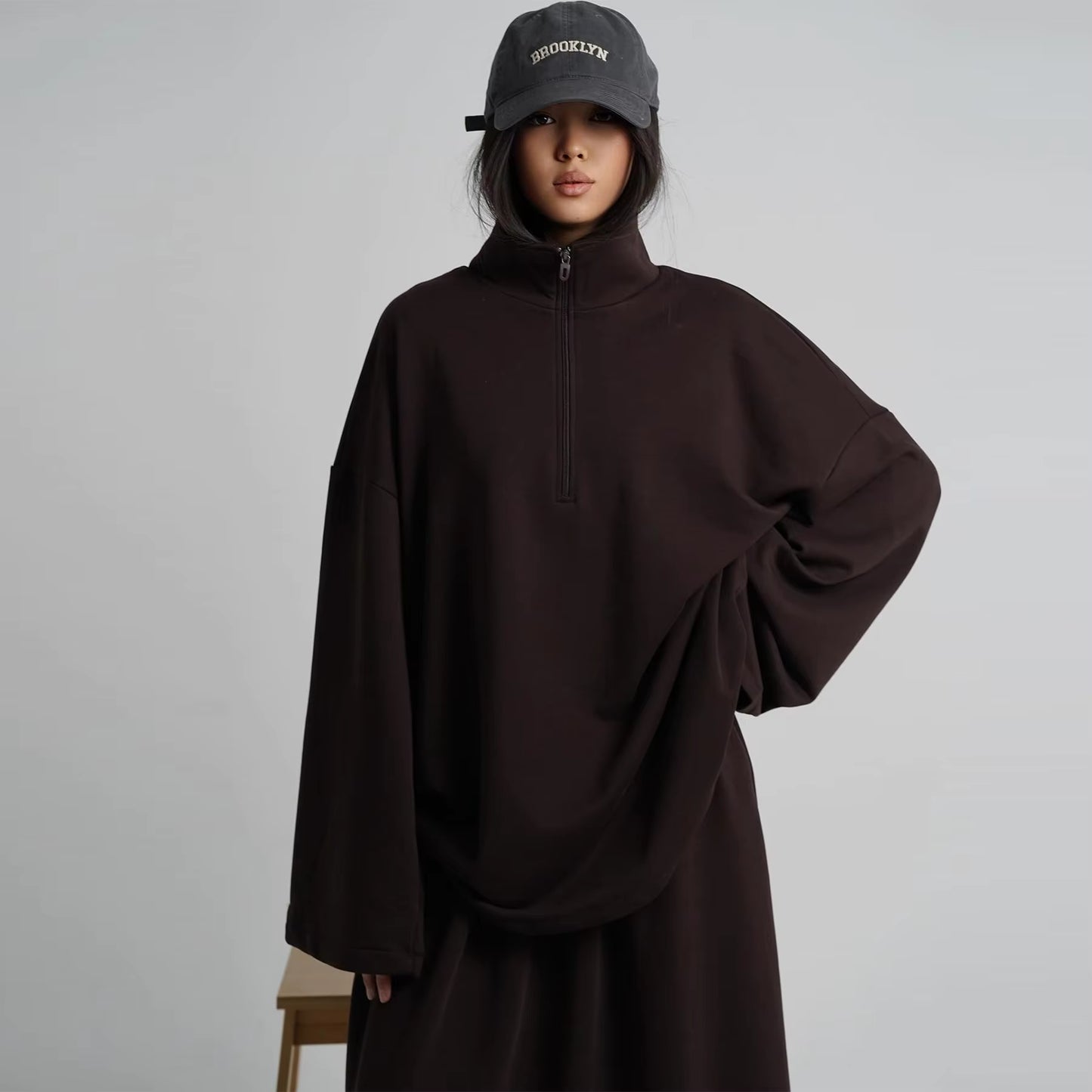 Fashion 2 Piece Abaya Set for Women – Long Sleeve Top & Skirt Co-Ord