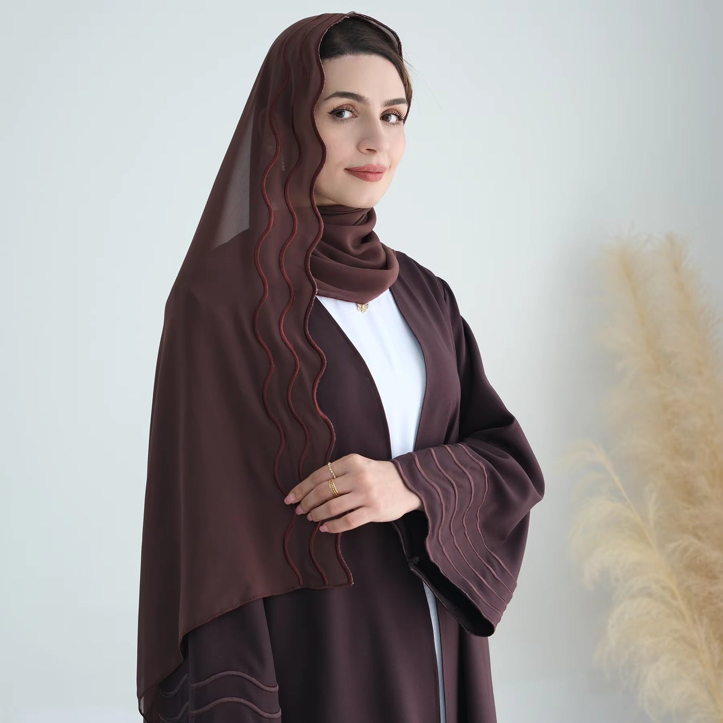 Front Open Abaya Set with Matching Hijab – Women’s Modest Wear