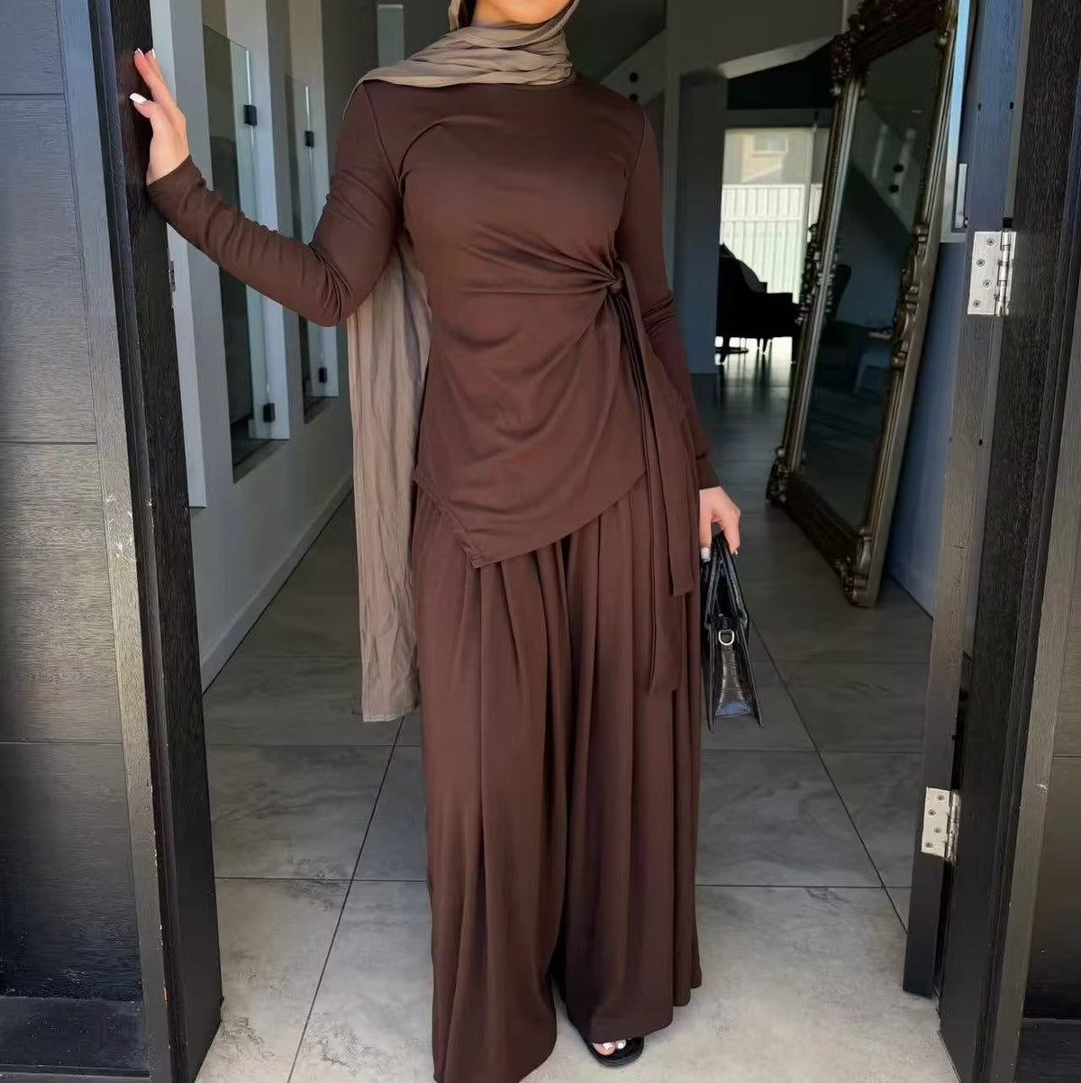 Amar Asymmetric Tunic & Wide-Leg Pants Set