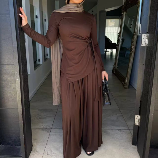 Amar Asymmetric Tunic & Wide-Leg Pants Set