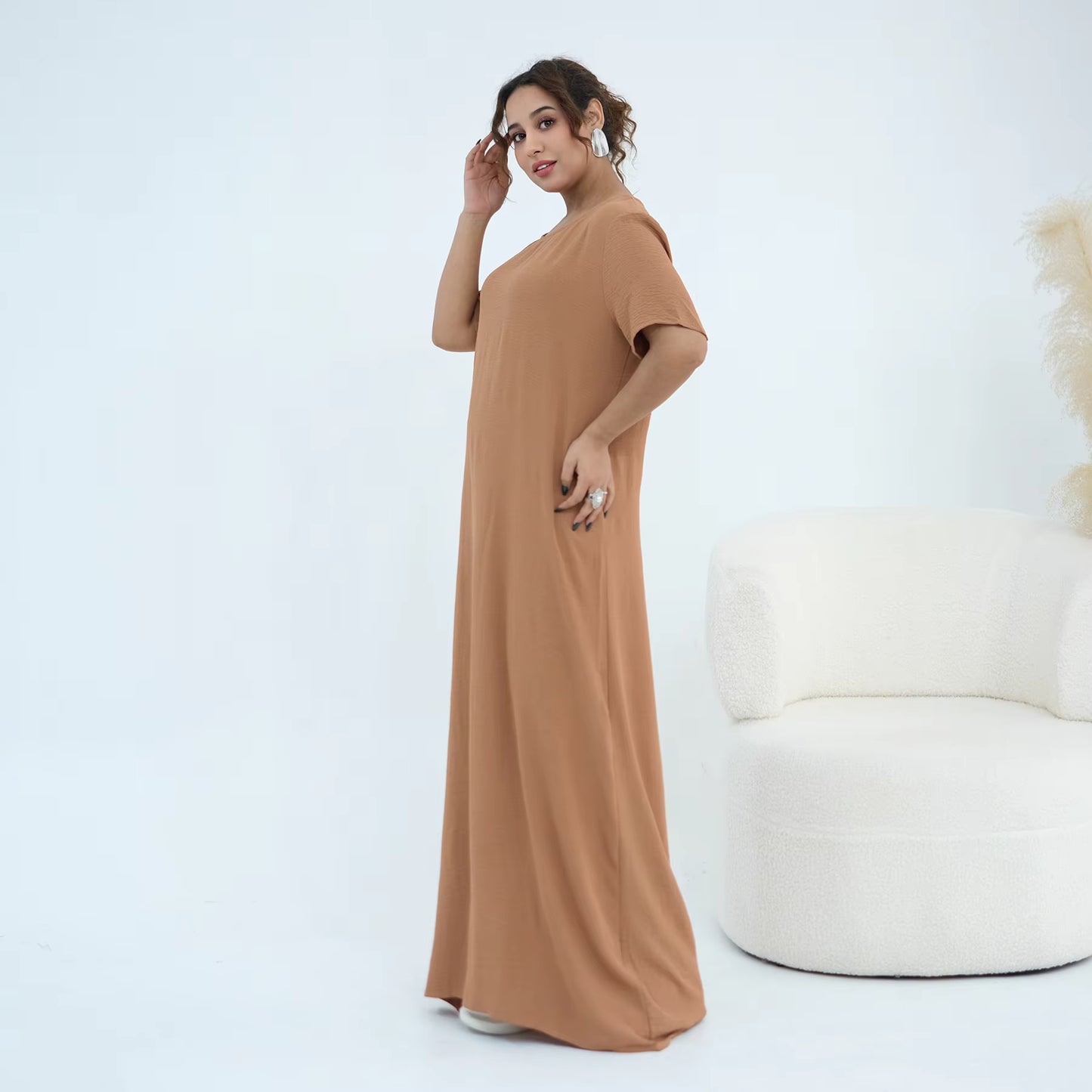 Solid Color Crepe Inner Slip Dress – Modest Layering Essential