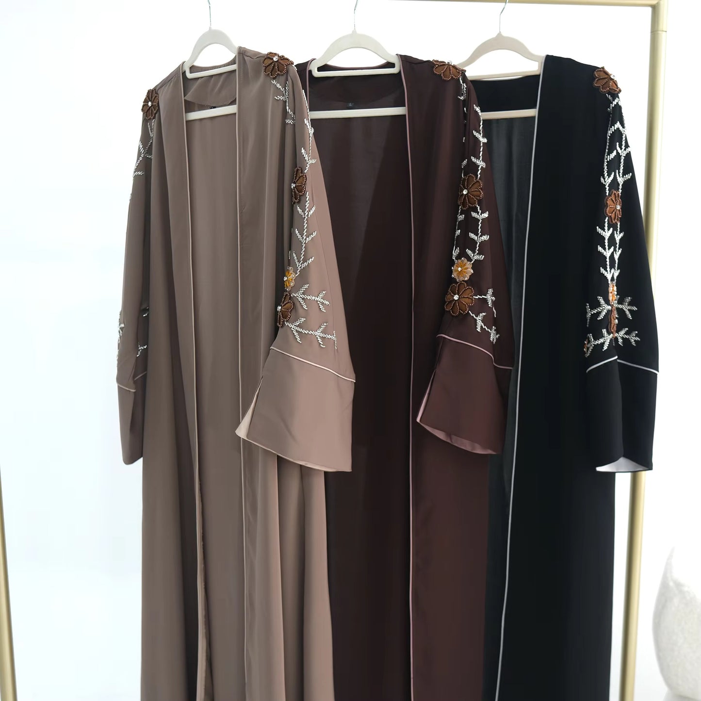 Open Front Abaya – Women Modest Dress | Beaded Detail