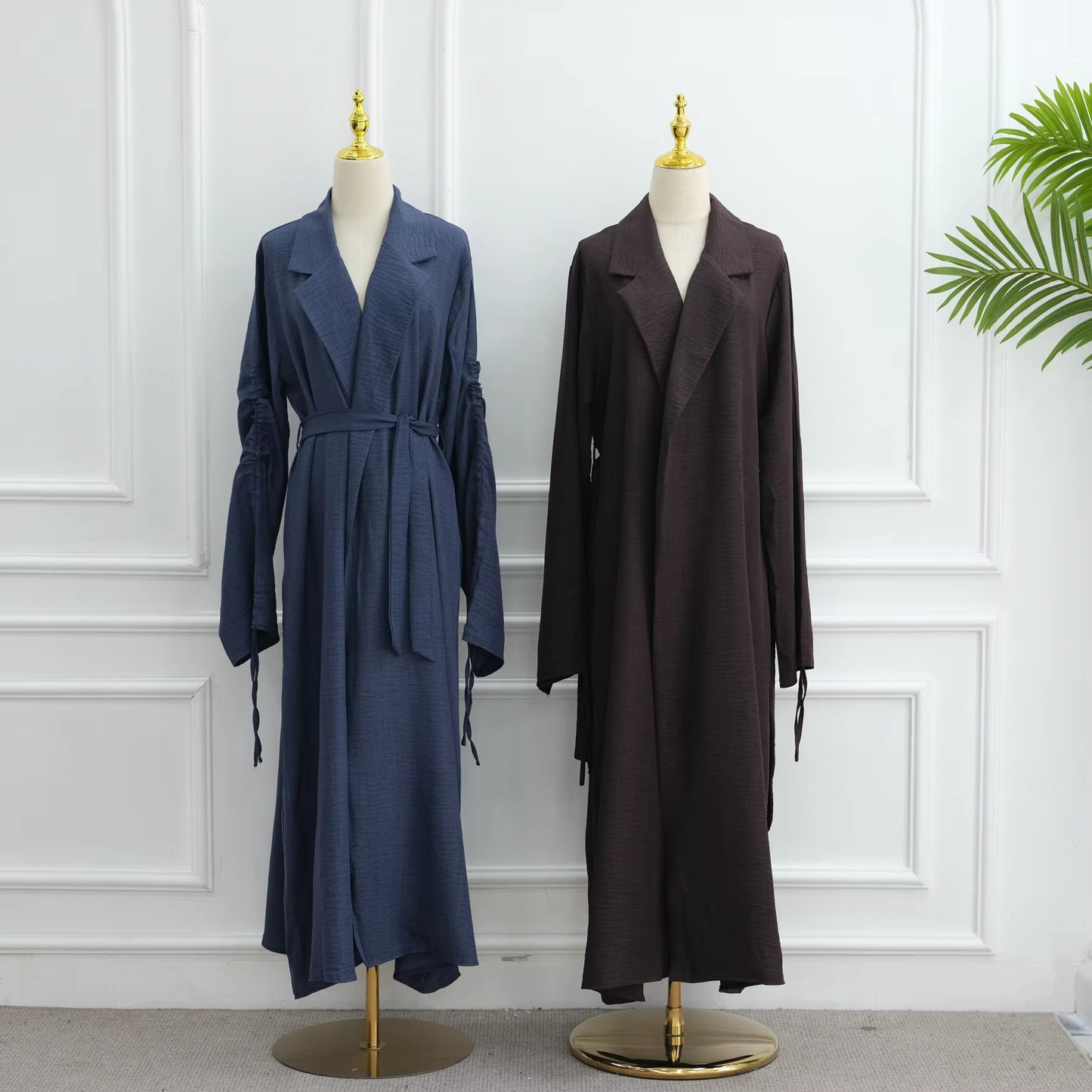 Abaya – Front Open Winkle Polyester Modest Islamic Dress | Nura Fashion