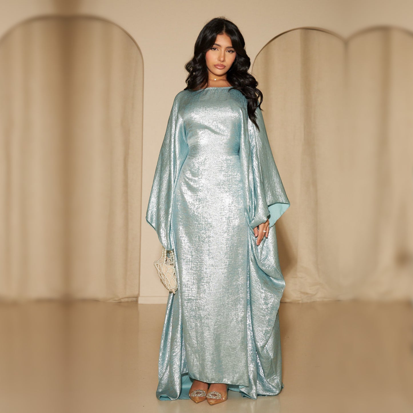 Abaya Dress – Shiny Kaftan Batwing | Women’s Modest Muslim Wear