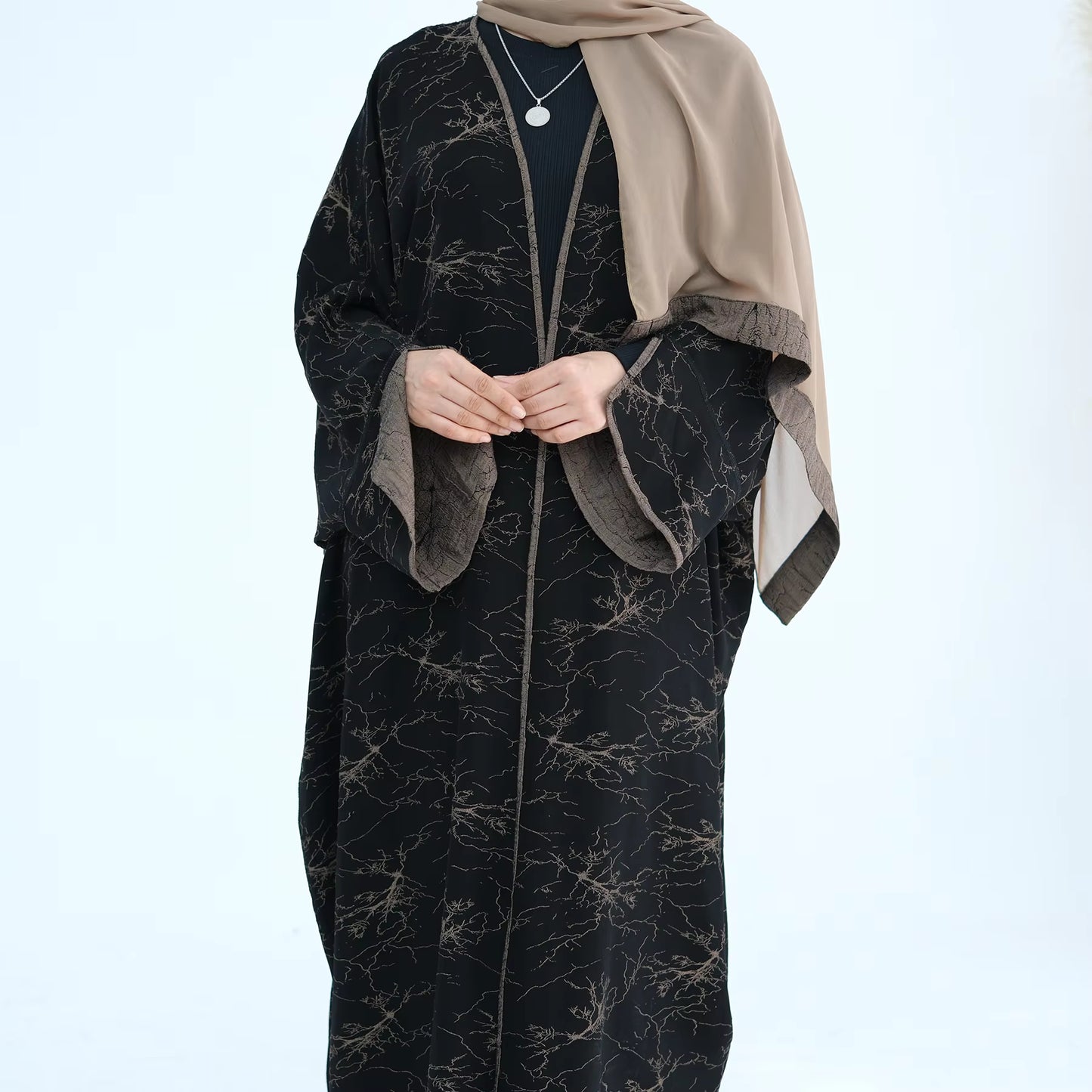 MIRA Double-Sided Open Abaya – 2-in-1 Cardigan