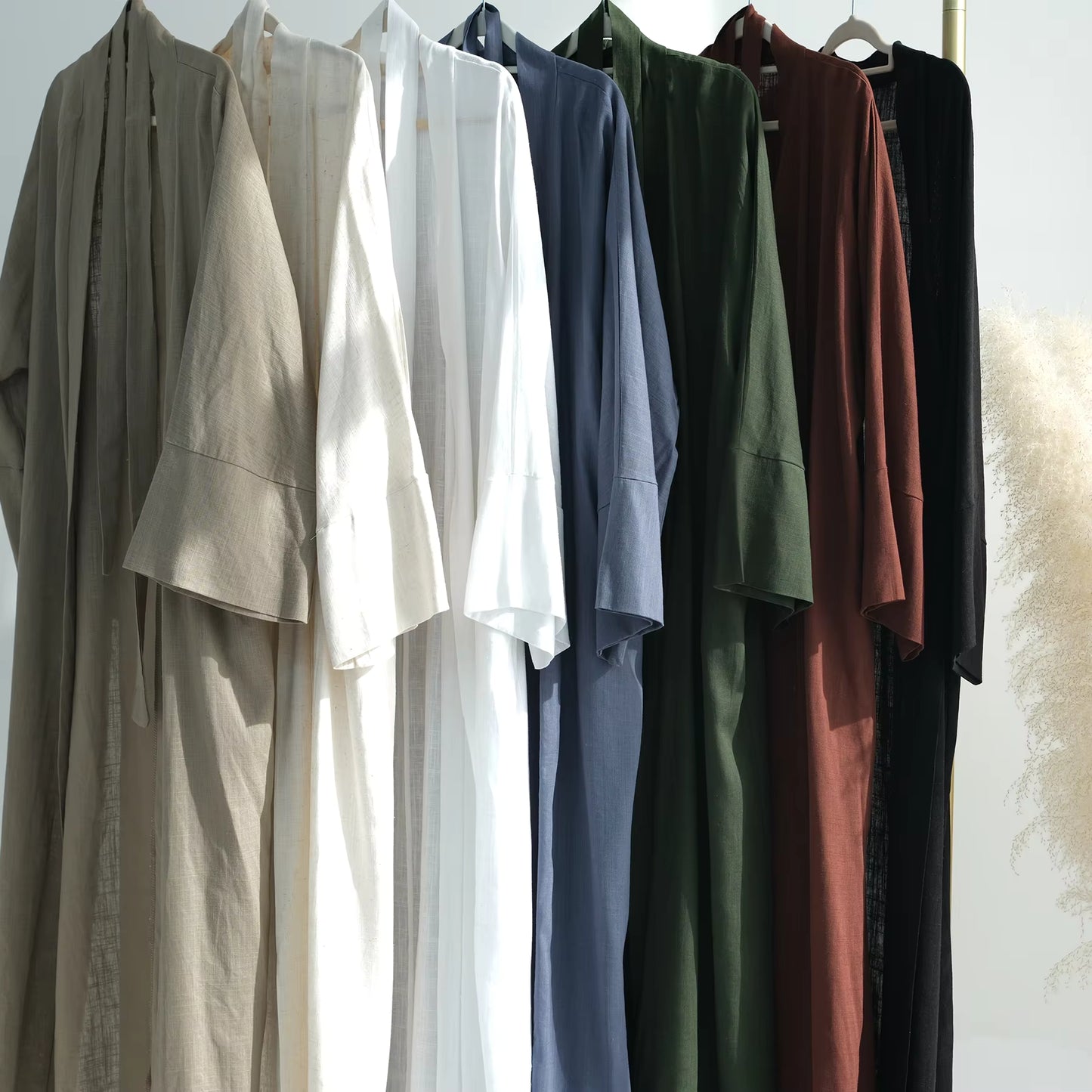 Linen Abaya Set for Women – Breathable 2-Piece Muslim Dress