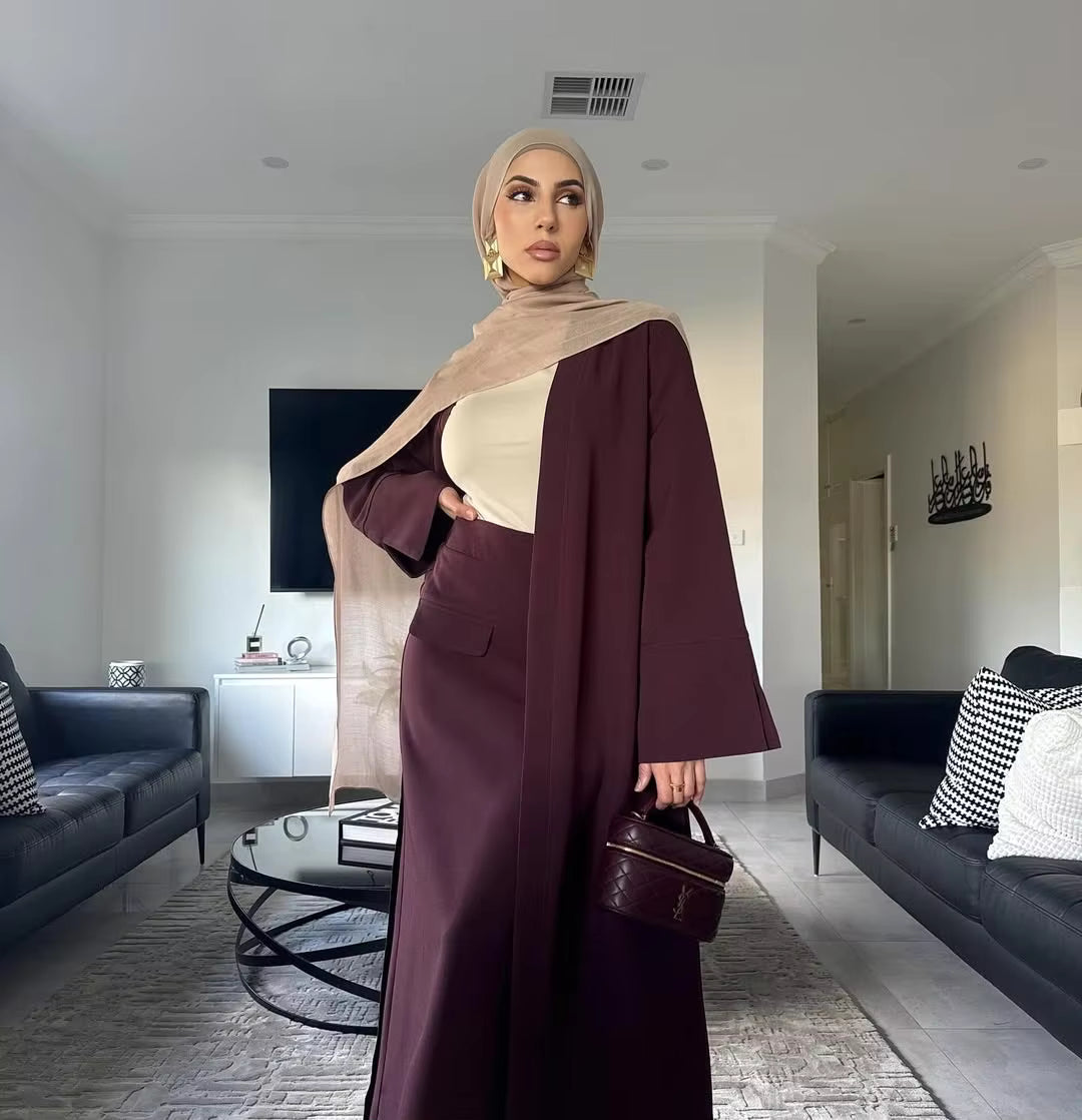 New Modest 2-Piece Abaya Set – Cardigan & Skirt