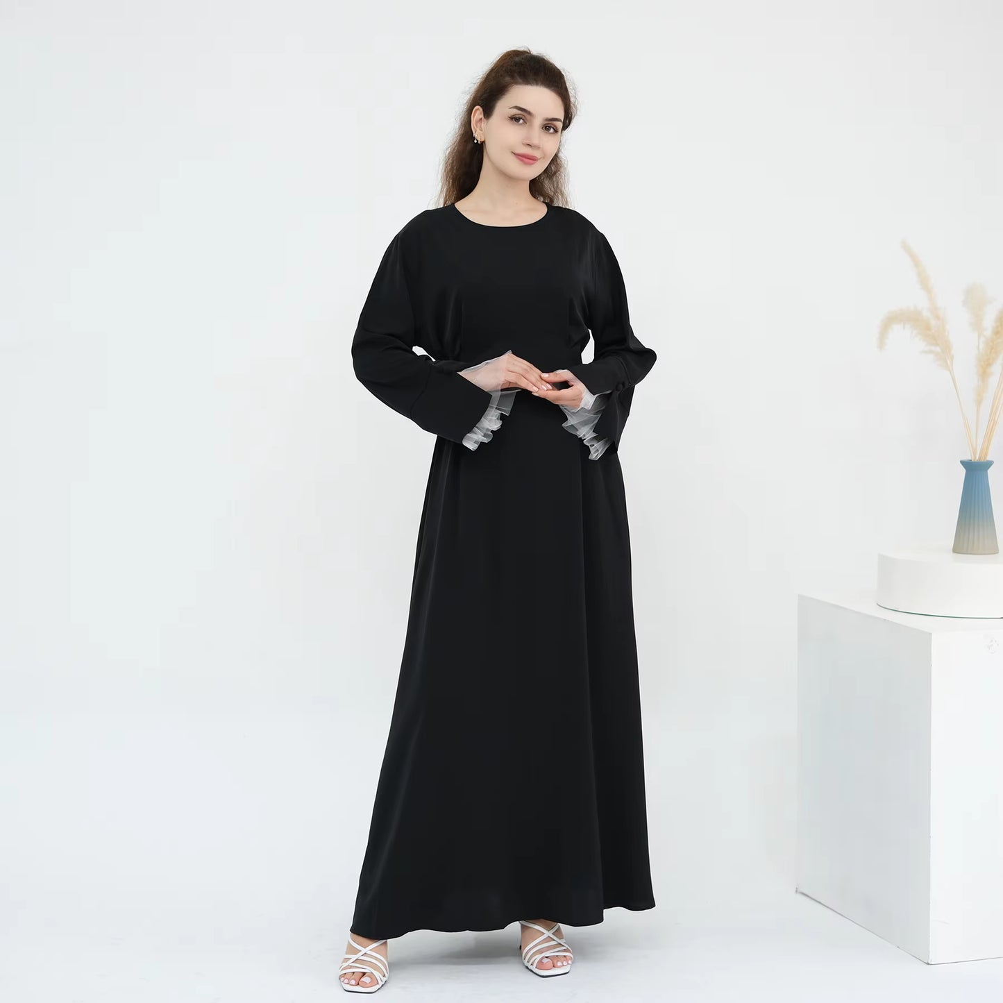 Side Tie Closed Abaya for Women – Solid Color Modest Muslim Dress